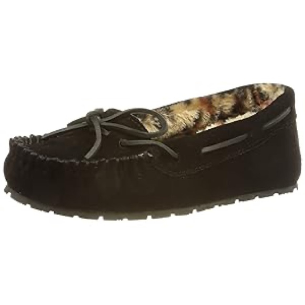 NEW!! Women's Sperry Reina Jr Trapper Black Leopard Moccasin Slippers Size 10